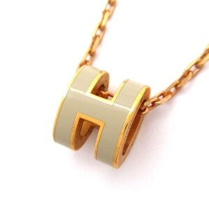 Hermès Mini Pop H Necklace Gold Gray
